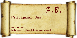 Privigyei Bea névjegykártya